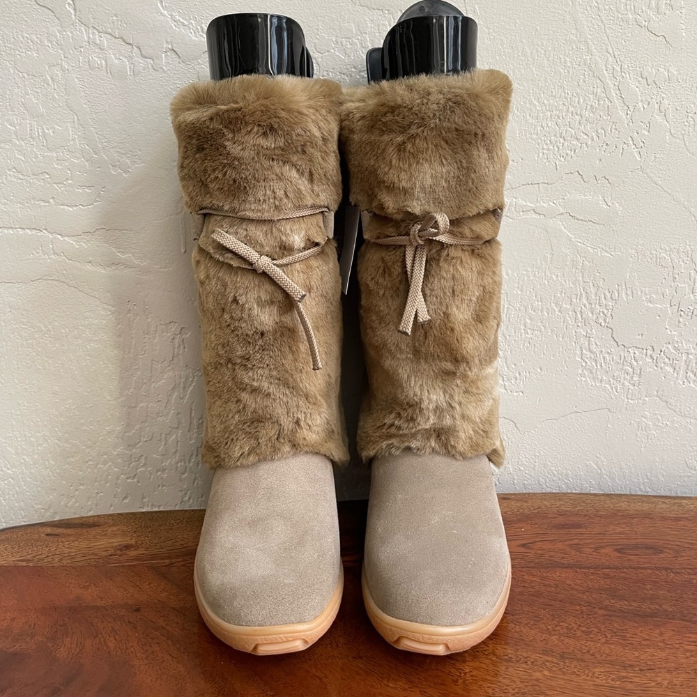 Oscar Sport Ski Apres Mink Fur Winter Boots in‎ Tan Color /Made in Italy  NWT